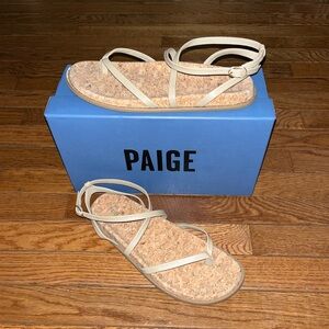 Paige Zana Strappy Sandals Sand Color Women’s Size 10.5 Tiny Studs Around Sole